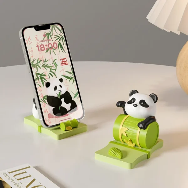 WPDTOM000027-0031-01 Resin Phone Stand Fun Cartoon Panda Desk Decor Ornament