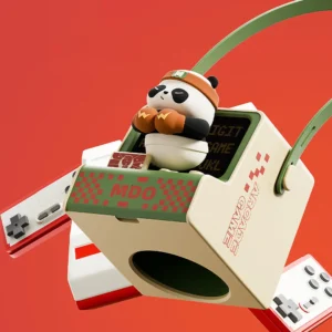 Retro Game Console Style Panda Neck Hanging Fan Portable
