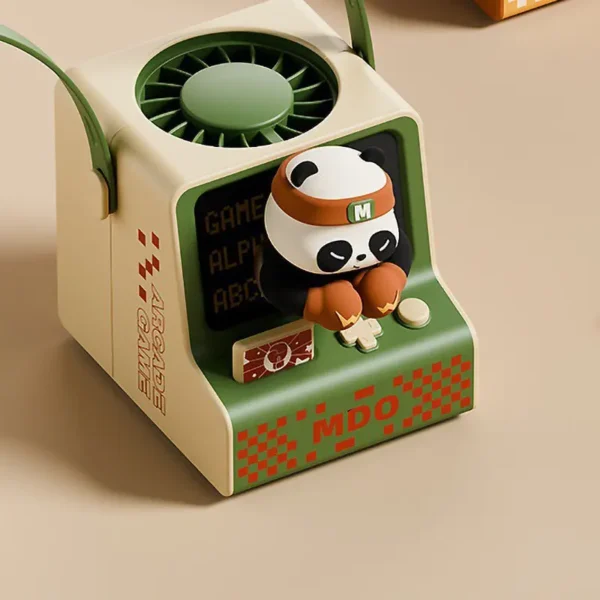 Retro Game Console Style Panda Neck Hanging Fan Portable