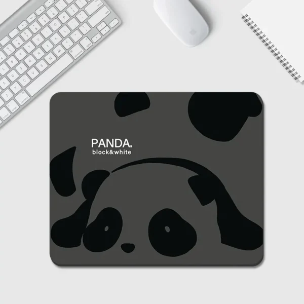WPASMP000134 Small Mouse Pad with Simple Panda Design Cute Style Black