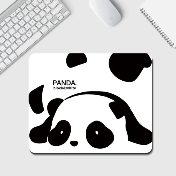 WPASMP000133 Small Mouse Pad with Simple Panda Design Cute Style White