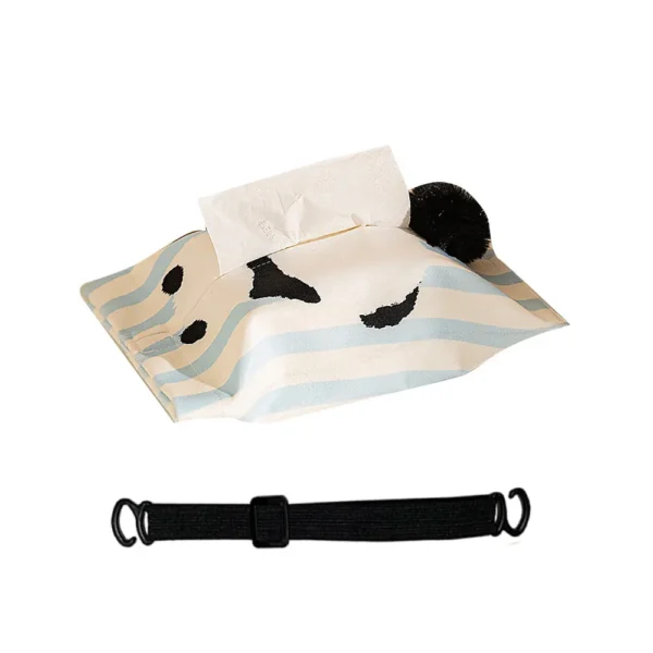 WPHHTB000281 Striped Panda Fabric Tissue Box Home Car Tissue Cover