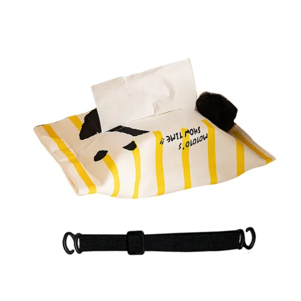 WPHHTB000282 Striped Panda Fabric Tissue Box Home Car Tissue Cover