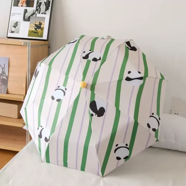 WPLSUB000259-01 Striped Panda UV-Proof Automatic Umbrella