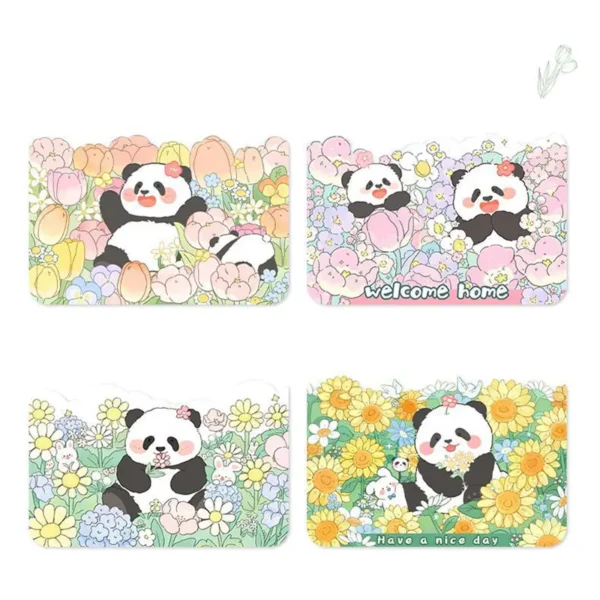 WPHHCR000152-0163-01 Sweet Cartoon Panda Pattern Entrance Door Mat Cuttable Rug