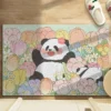 WPHHCR000152 Sweet Cartoon Panda Pattern Entrance Door Mat Cuttable Rug