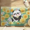 WPHHCR000153 Sweet Cartoon Panda Pattern Entrance Door Mat Cuttable Rug