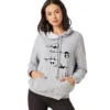 WPCTSS000315 Trendy Panda Print Women's Hoodie Sweatshirt with Fleece Lining Grey