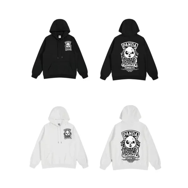 WPCTSS000390-0401-01 Trendy Panda Printed Men's Hoodie Fleece-Lined Sweatshirt