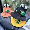 Trendy Style Cartoon Panda Corduroy Bucket Hat