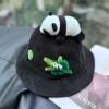 Trendy Style Cartoon Panda Corduroy Bucket Hat