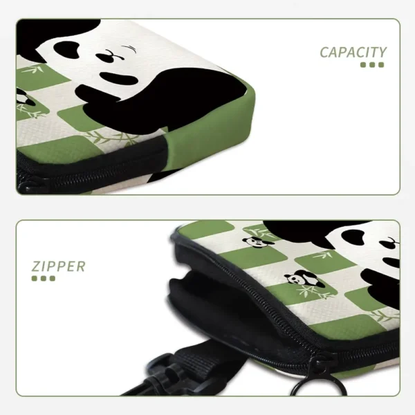WPBGWC000164-03 Unique Green Cute Panda Coin Purse Wallet Portable Card Holder