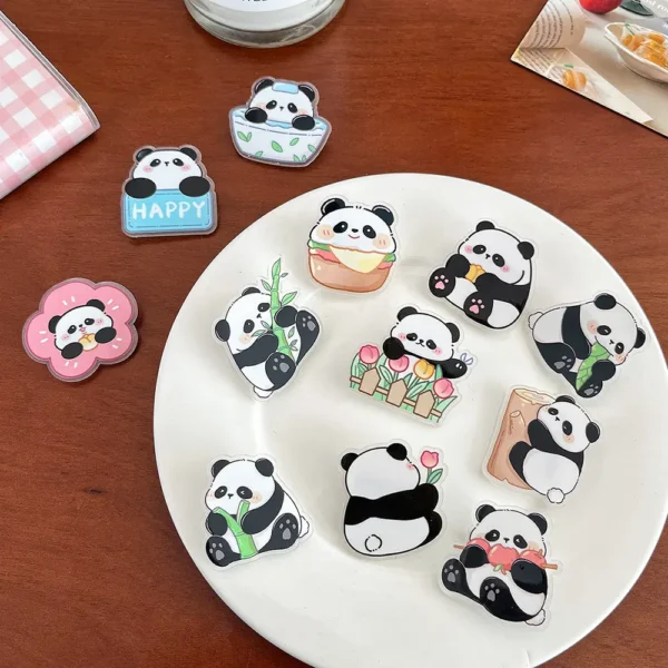 Various Cartoon Panda Decorative Brooch Badge Acrylic Pin
