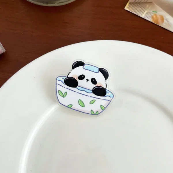 Various Cartoon Panda Decorative Brooch Badge Acrylic Pin
