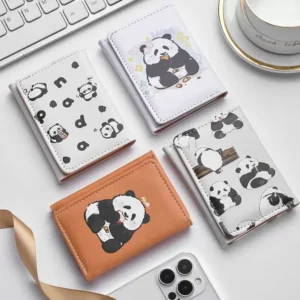 Various Cute Cartoon Panda Foldable Short Wallet Coin Purse