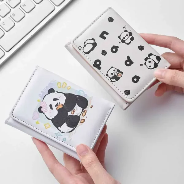 Various Cute Cartoon Panda Foldable Short Wallet Coin Purse