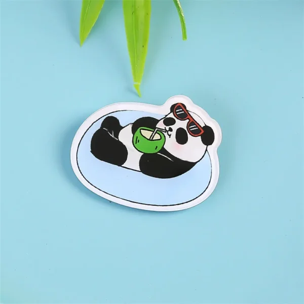 WPDCBR000163 Various Cute Panda Brooch Badge Acrylic Pin Accessory