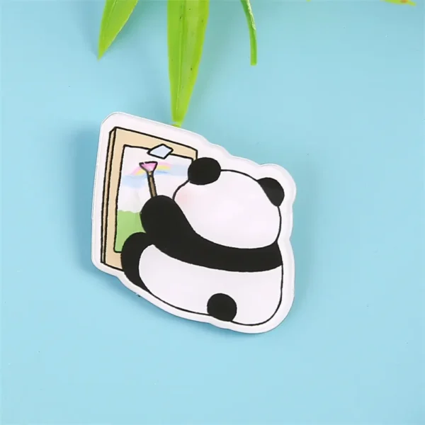 WPDCBR000167 Various Cute Panda Brooch Badge Acrylic Pin Accessory