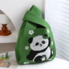 WPBGWB000087 Various Style Panda Pattern Small Woven Tote Bag