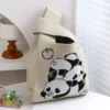 WPBGWB000095 Various Style Panda Pattern Small Woven Tote Bag