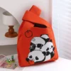 WPBGWB000096 Various Style Panda Pattern Small Woven Tote Bag
