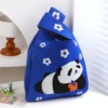 WPBGWB000100 Various Style Panda Pattern Small Woven Tote Bag Blue