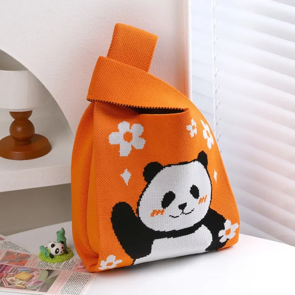 WPBGWB000104 Various Style Panda Pattern Small Woven Tote Bag