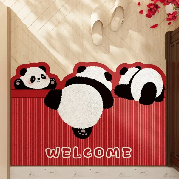 WPHHCR000102 Various Styles Cartoon Panda Entryway Mat Non-Slip Foot Mat