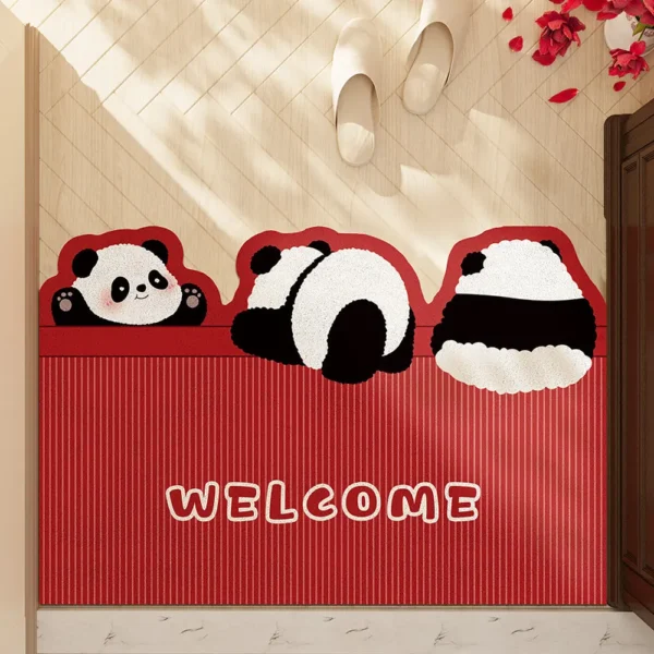 WPHHCR000103 Various Styles Cartoon Panda Entryway Mat Non-Slip Foot Mat