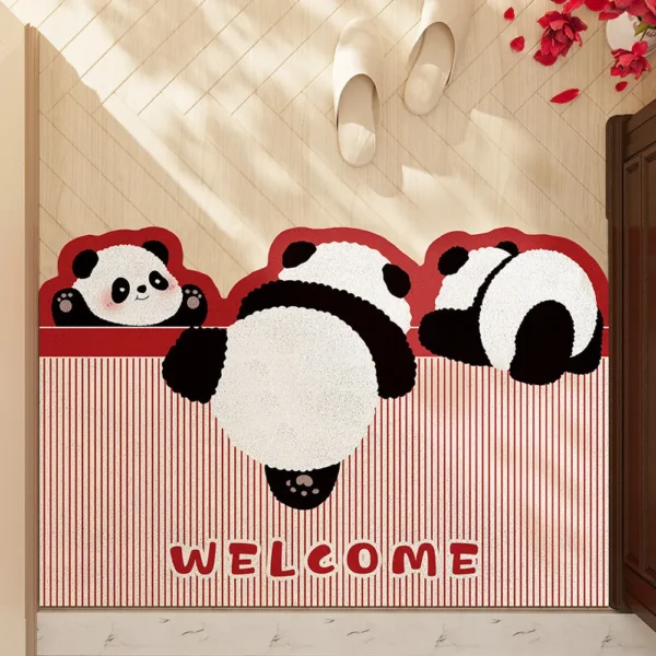 WPHHCR000104 Various Styles Cartoon Panda Entryway Mat Non-Slip Foot Mat