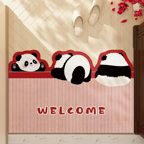 WPHHCR000105 Various Styles Cartoon Panda Entryway Mat Non-Slip Foot Mat
