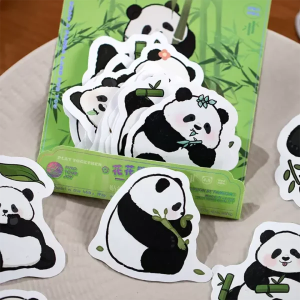 WPDCSK000272-0275-01 Various Styles Cartoon Panda Pattern Decorative Sticker Set