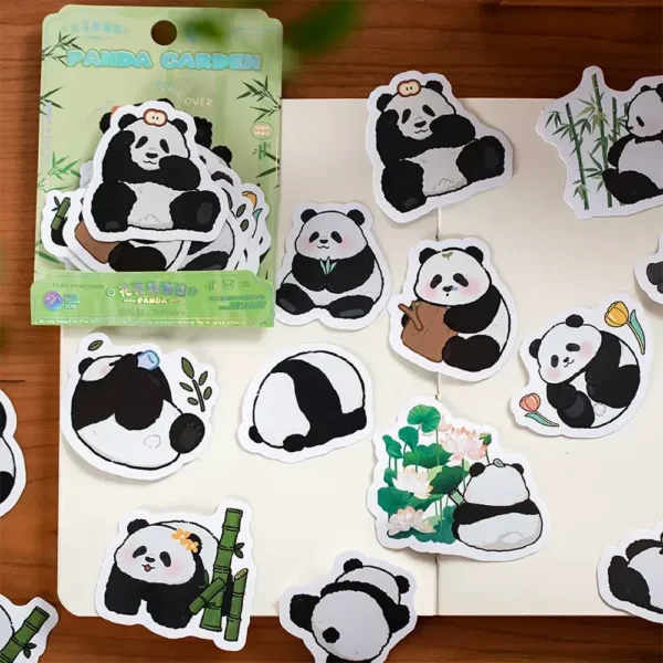 WPDCSK000272-0275-02 Various Styles Cartoon Panda Pattern Decorative Sticker Set
