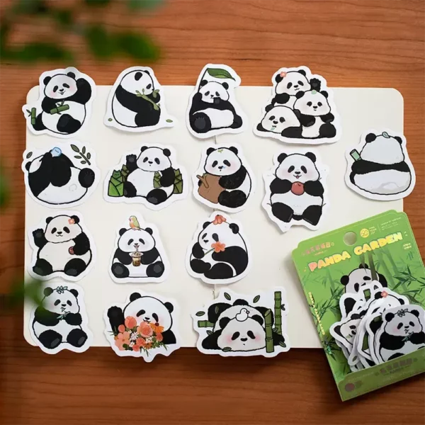 WPDCSK000272 Various Styles Cartoon Panda Pattern Decorative Sticker Set