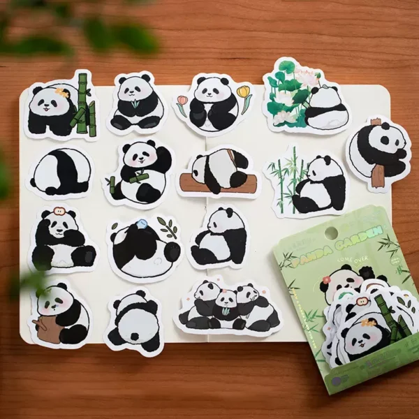 WPDCSK000274 Various Styles Cartoon Panda Pattern Decorative Sticker Set