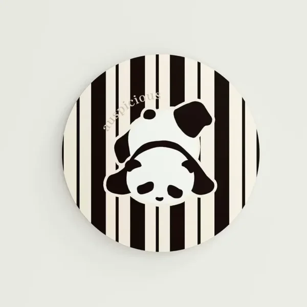 WPLSCS000300 Vintage Design Panda Placemat Absorbent Coaster Table Mat