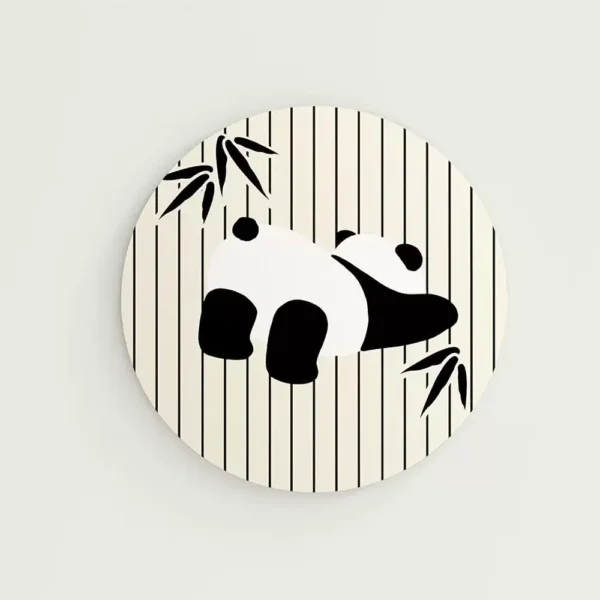 WPLSCS000303 Vintage Design Panda Placemat Absorbent Coaster Table Mat