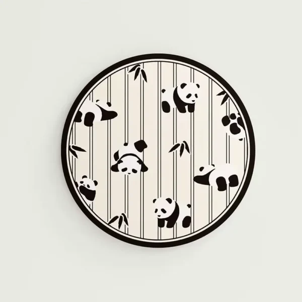 WPLSCS000304 Vintage Design Panda Placemat Absorbent Coaster Table Mat