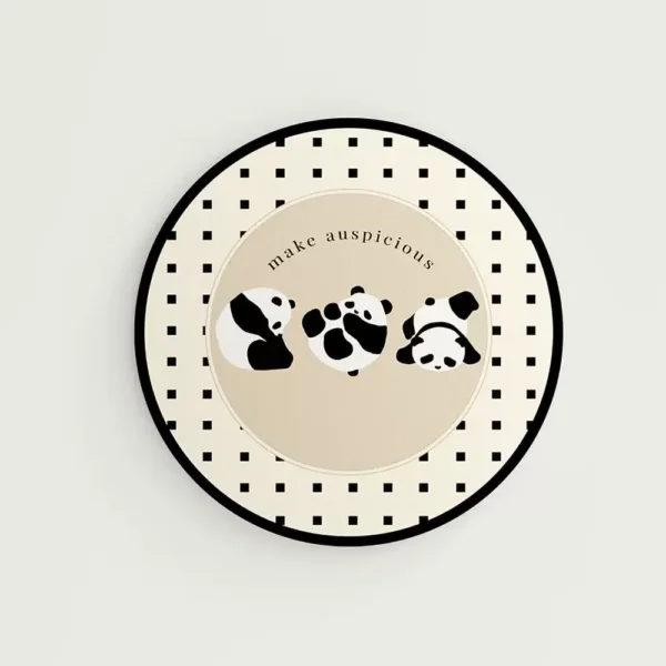 WPLSCS000305 Vintage Design Panda Placemat Absorbent Coaster Table Mat