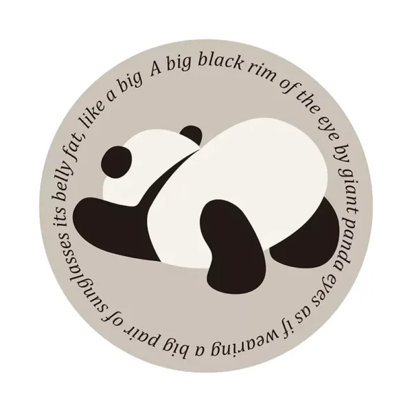 WPLSCS000306 Vintage Minimalist Cute Panda Coaster Table Mat