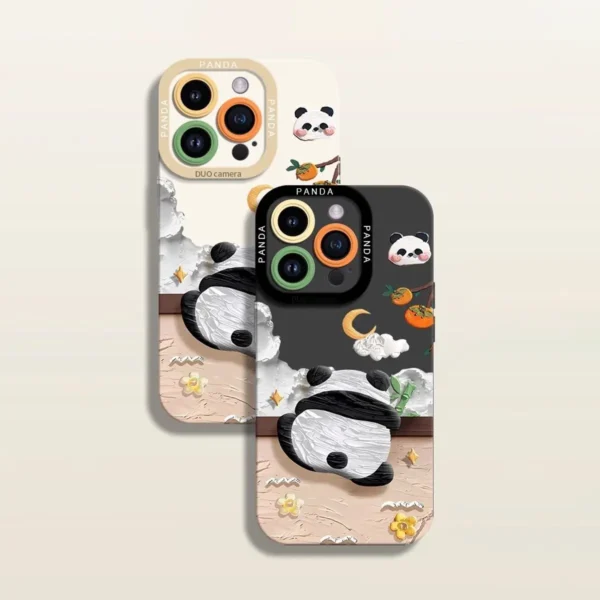 WPASPC000577-0608 Panda Climbing Wall Silicone Apple iPhone Case