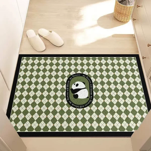 WPHHCR000119 Vintage Panda Cartoon Durable Non-Slip Door Entry Rug Mat