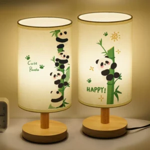 Vintage Panda Climbing Bamboo Table Lamp Bedside Night Light