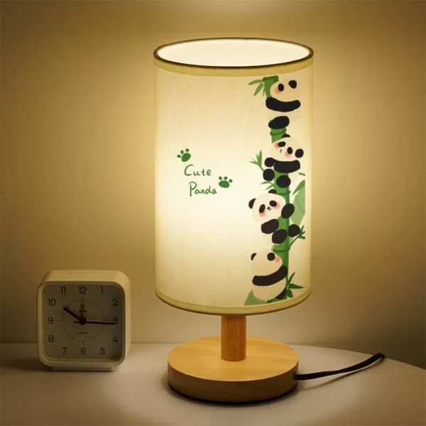 Vintage Panda Climbing Bamboo Table Lamp Bedside Night Light