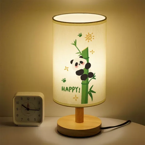 Vintage Panda Climbing Bamboo Table Lamp Bedside Night Light