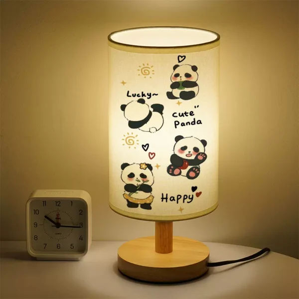 Vintage Panda Climbing Bamboo Table Lamp Bedside Night Light