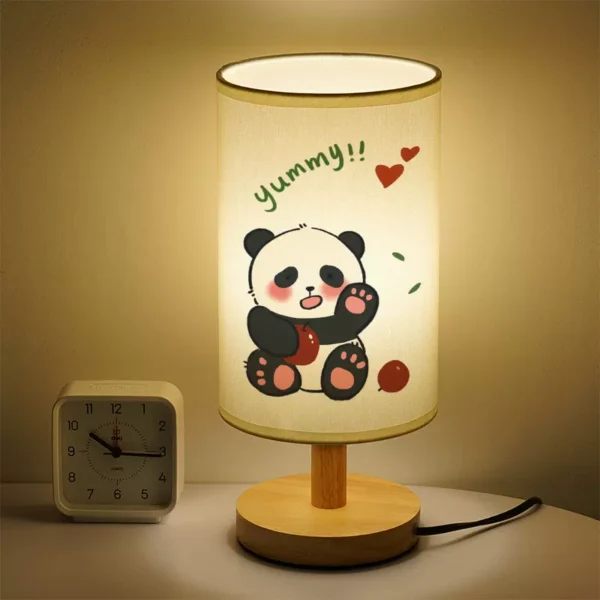 Vintage Panda Climbing Bamboo Table Lamp Bedside Night Light