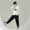 WPCTPM000246-0253-04 Warm Half-Fleece Pajama Couple Casual Panda Loungewear Set
