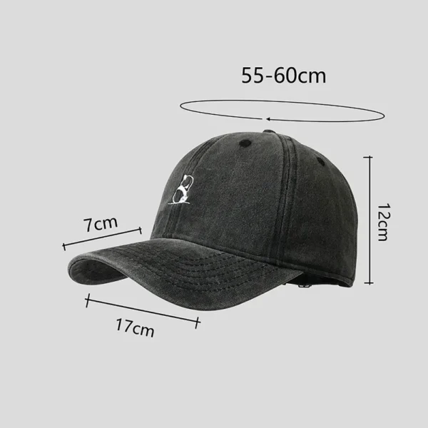 Washed Denim Panda Embroidery Baseball Cap