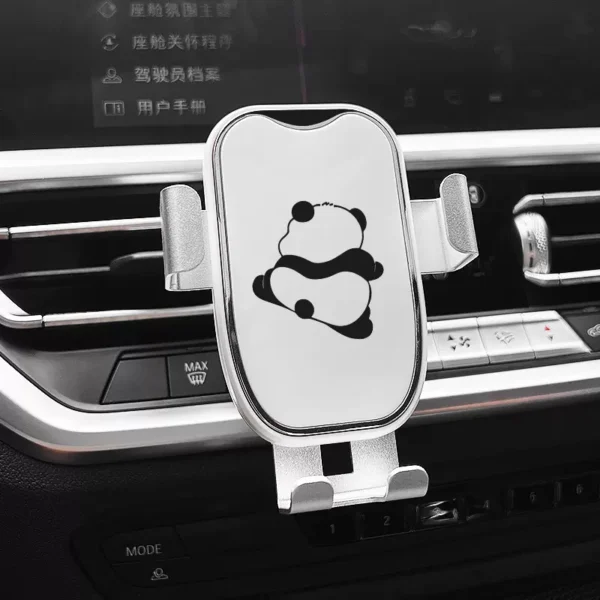 WPASPH000351 White Cute Panda Pattern Car Use Phone Holder